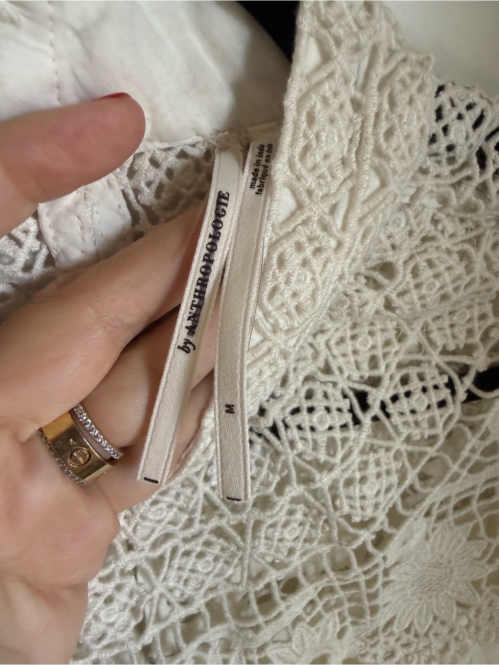 NWOT By Anthropologie High-Neck Lace Tunic Mini Dress with delicate lace overlay - Picture 7 of 11